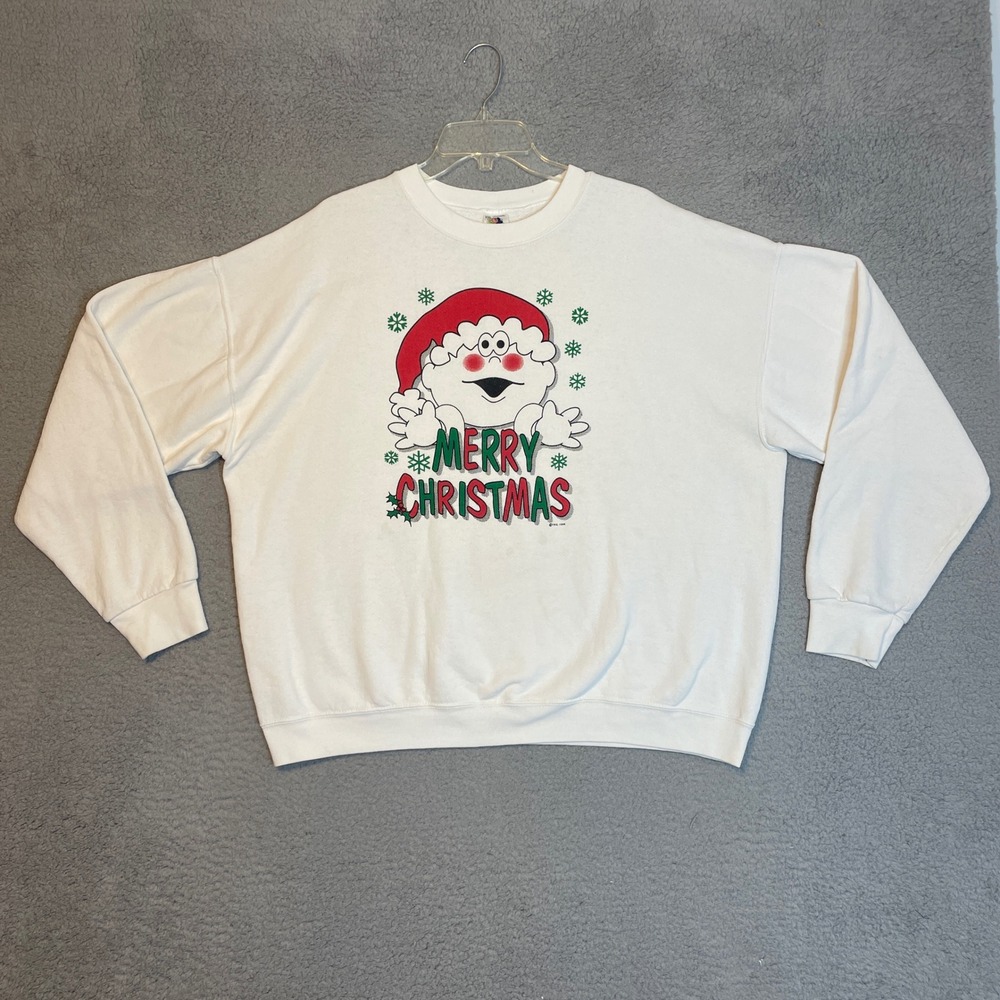 Vintage 1996 Fruit of the Loom XXL Christmas Santa Sweatshirt